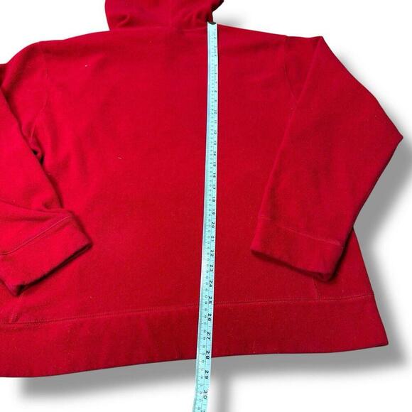 VTG Y2K Old Navy Skate Polar Fleece Boulder Snowboards Hoodie Sweatshirt Red XL - Picture 9 of 9